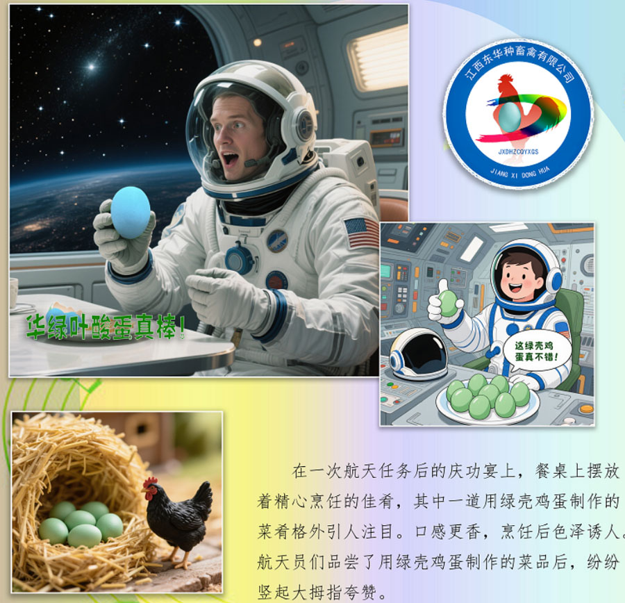 航天员吃上绿壳叶酸鸡蛋